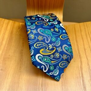 Robert Talbott Nordstrom Best of Class Fine Silk Men's Necktie Tie Blue Paisley